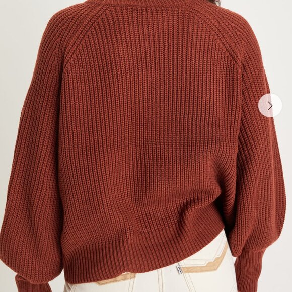 Just Your Type Rust Knit Balloon Sleeve Sweater Lulus - Picture 2 of 5